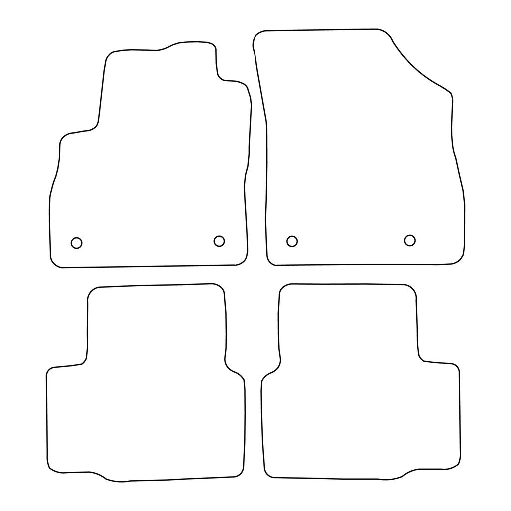[Blm]Op040 Blue - Set Of Velour Floor Mats To Fit Opel Astra K 2015-2021 - Blue Trim