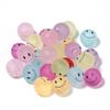 Acrylic Frosted Sugar Fruit Color Rubber Smiley Face Beads, 50 Pcs, DIY Bracelet Charms