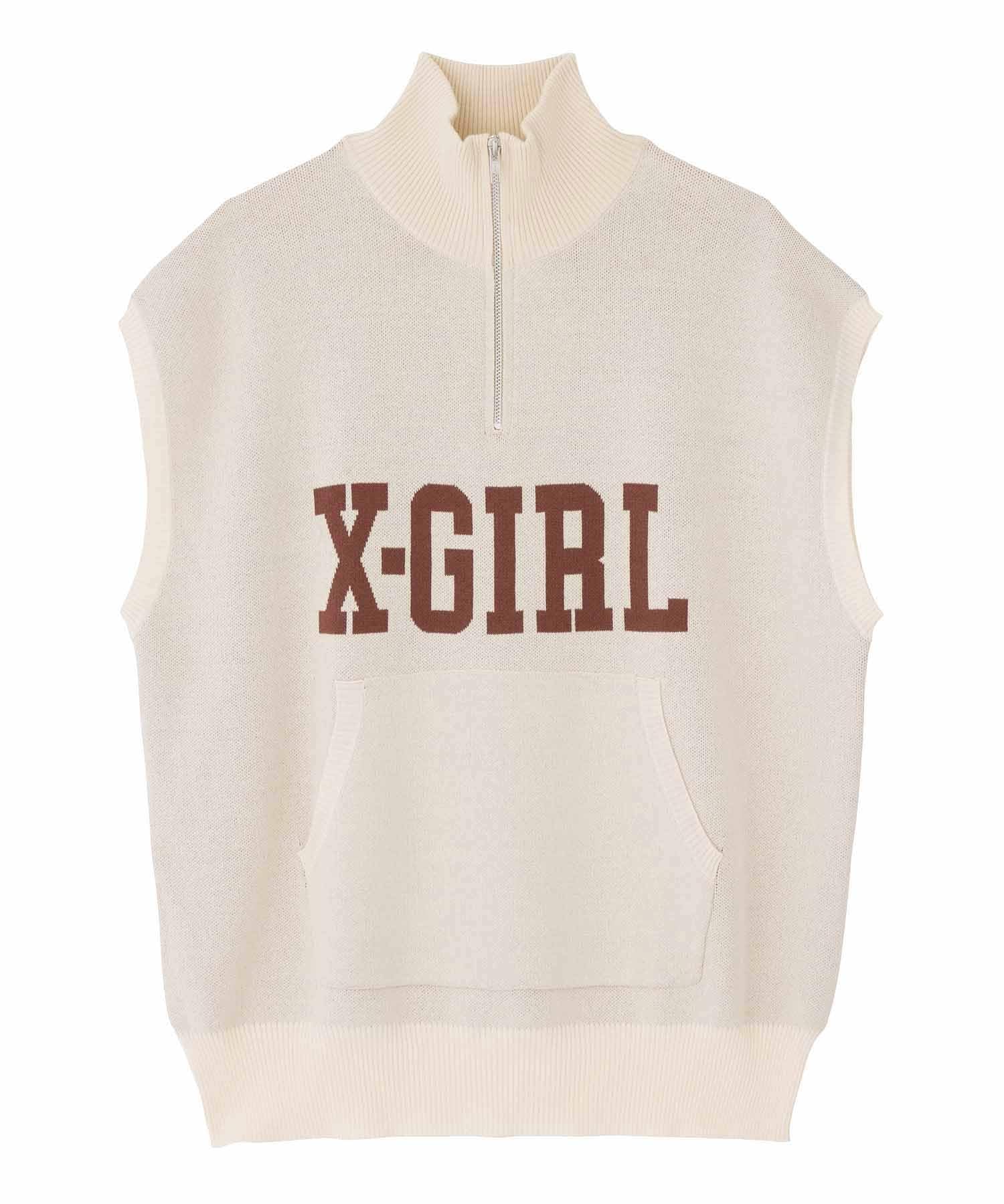 

В язаний жилет на блискавці X-girl білий