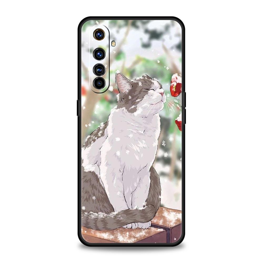 Fashion Lovely Cats For Realme GT Neo2 3 Phone Case Cover For Realme 9 8 7 6 GT2 Pro Plus 5G 8i 9i C3 C21 C11 C25 C35 C21Y Coque