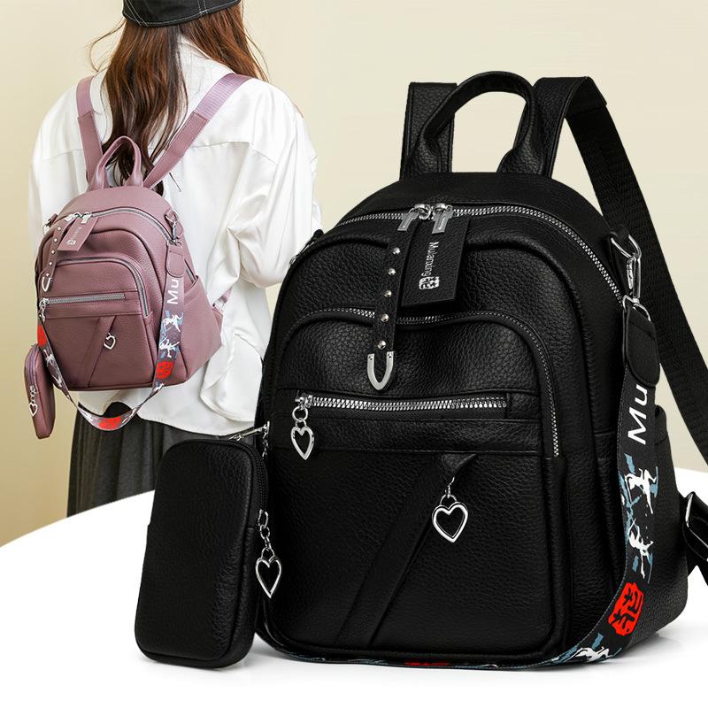 Women's Retro Backpack Multi-Functional Shoulder Bag Student Schoolbag