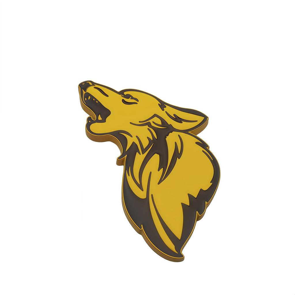 3D Metal Wolf Logo Car Front Grille Badge Side Fender Rear Trunk Emblem Sticker Decal  Car Exterior Decorative Accessories