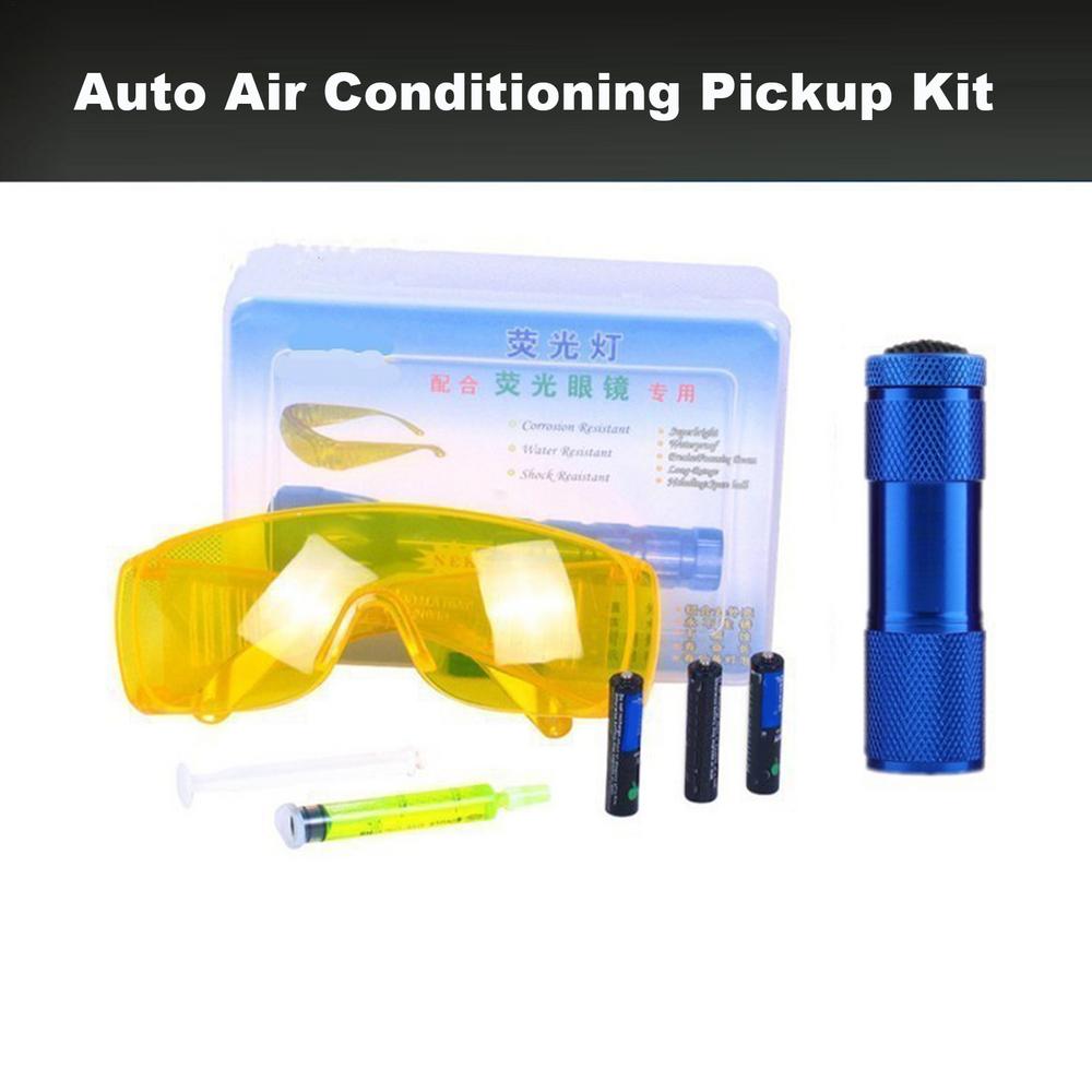 

Air Conditioner Leak Detector Kit AC Refrigerant Leak Flashlight High-Efficiency UV Leakage Tester Light Professional HVAC Tool