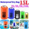 PVC Waterproof Dry Bag 2/3/5/10/15L Outdoor Diving Foldable Storage Beach Swimming Bag For Rafting River Ocean Fishing Backpack