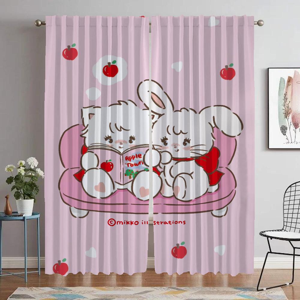 Curtains for Living Room Curtain Mikko Home Interior Curtains 2 Pieces Partition Halloween Decoration Shades Tulle for Bedroom