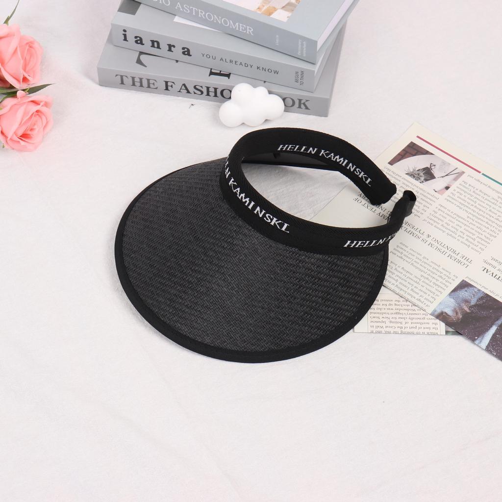 Summer Outing Folding Beach Hat Versatile Empty Top Hat Cycling Sports Sunshade Straw Hat Topless Sun Hat