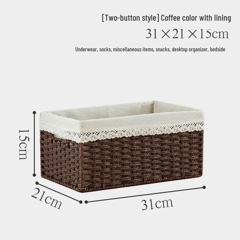 Japanese Style Large Rattan Storage Basket for Clothes, Toys, and Snacks