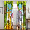 Safari Animals Cartoon Jungle Forest Drapes Blinds Suitable for Living Area Kids Bedchamber Bathroom Kicthen Door Home Decoration