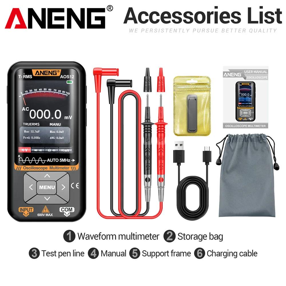 2026 ANENG AOS12 Intelligent 2in1 Oscilloscope Multimeter 5MHz 48MSa/s High Precision Portable Multifunction Measuring Test Tool with Digital Display