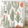 Cactus Pattern Shower Curtain For Bathroom Decor - Waterproof And Durable Design - Modern And Stylish Home Accessory Easy-Clean