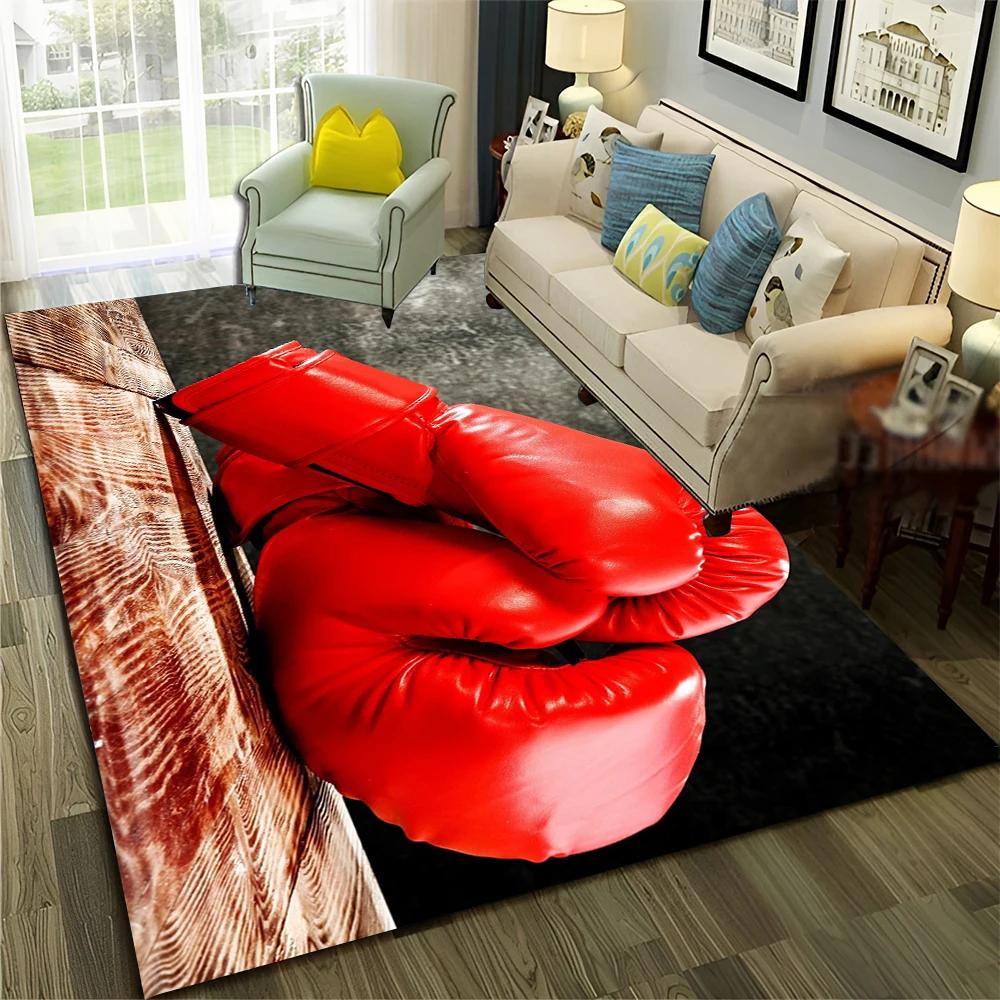 HD Boxer Fight HD Boxing Gloves 3D Carpet Rug for Home Living Room Bedroom Sofa Doormat Decor,Child Area Rug Non-slip Floor Mat
