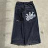 JNCO Jeans Vintage Hip Hop Loose Jeans Men's Gothic High Waist Wide Legs Pants Streetwear