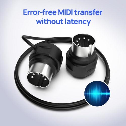 CME MIDI Cables, 4-Pack - 2ft/60cm, 5-Pin DIN, Slim-Fit Mirrored 45-Degree Angle Ultra-Slim Plugs for Compact Spaces - Ideal for MIDI Interfaces, Peda
