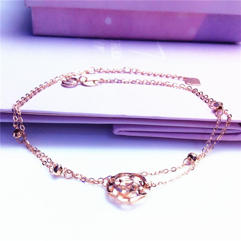 Purple Gold Shiny Coins, High-End Foreign Trend Color Gold Plated Rose Gold Shiny Bracelet