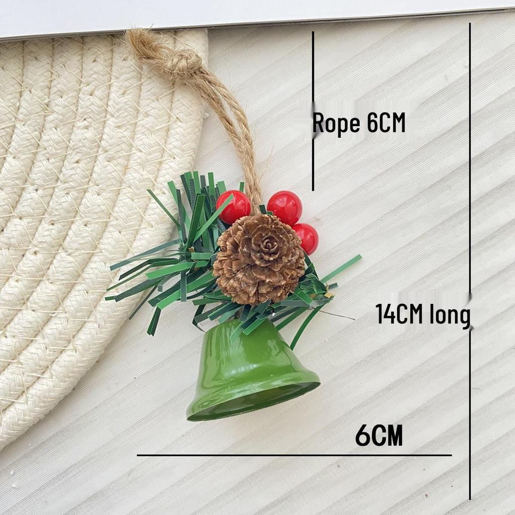 Red Berry Pine Cone Christmas Bell Pendant Ornament
