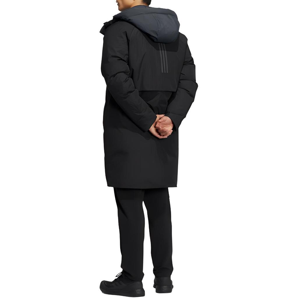 Adidas Logo Zip Down Jacket Unisex Outerwear Black HR5233