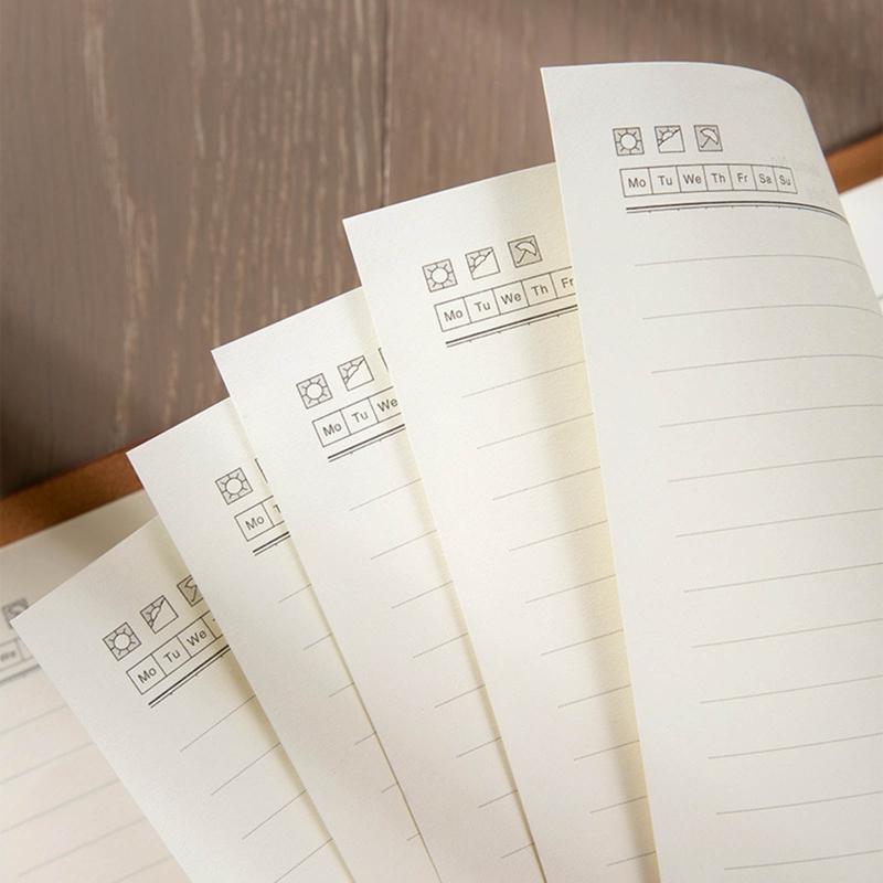 Practical 6 Ring Binder Planner Notebook A5 Refillable Loose Leaf Round Ring Journal Notepad with 100 Sheets Lined Paper