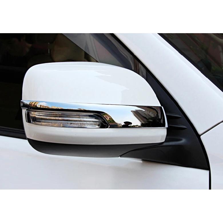 For Toyota Land Cruiser Prado FJ150 2010-2016 2017 2018   ABS Chrome Rearview Mirror Strip Trim Sticker Car Accessories
