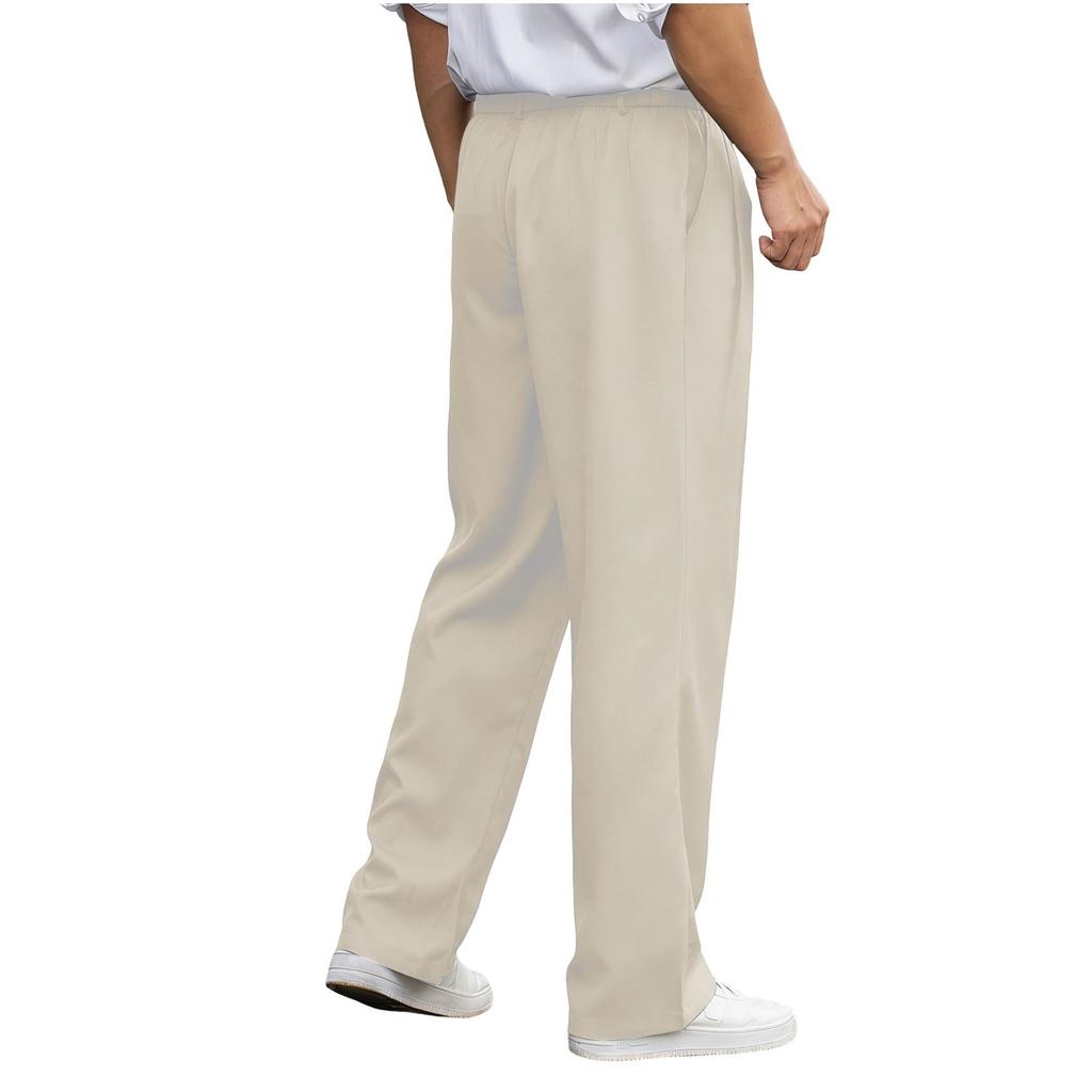 Men's Drapey Smart Casual Pants, Loose Fit Work Trousers
