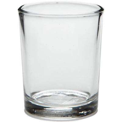 Glass Candle Holders - Set of 4 - 6.5 Cm - Transparent - Indoor Use - Mixed