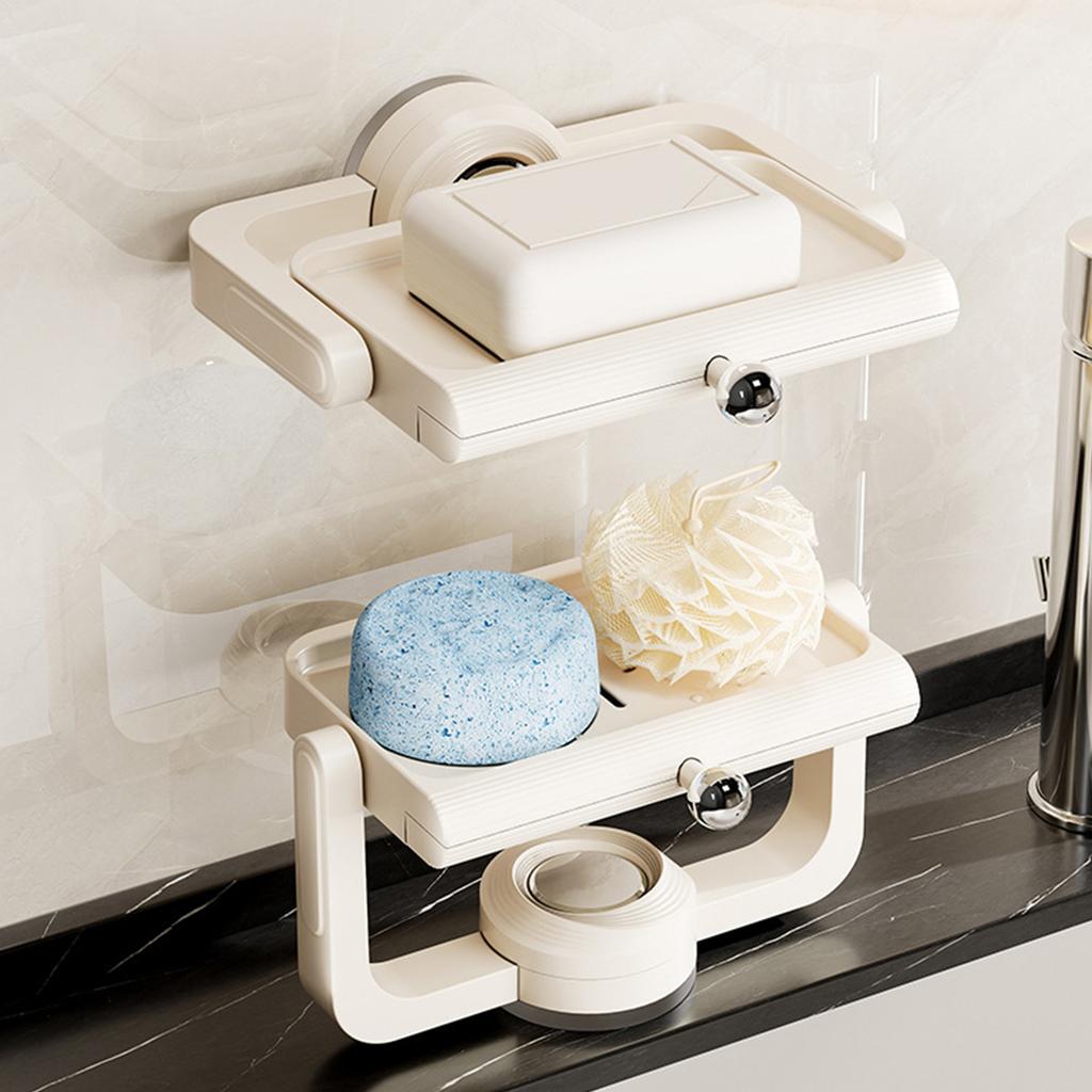 Practical Secure Suction Wall Soap Holders Space Saving Designs Bathroom Accessory Easy Installation Household Use