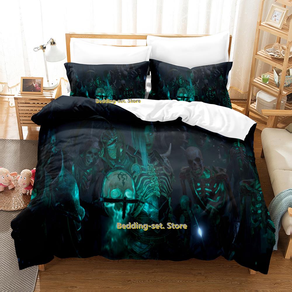 Comforter New Diablo Iv Bedding Set Single Twin Full Queen King Size Bed Set Adult Kid Bedroom Duvet Sets Anime Parure De Lit Bed