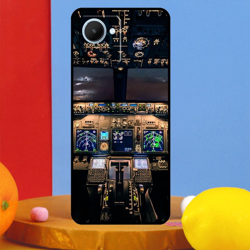 Flight Instruments Cockpit For Realme C75 C71 C55 C53 C67 C61 C33 C63 C51 10 11 12 13 14 15 Pro Plus C65 GT7 Pro Case