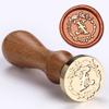 Sealing Stamp Wood Handle with Letter Stamp Head, for Scrapbooking Seal Envelopes Wedding Invitation Embellishments