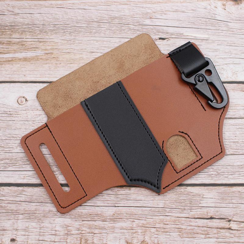 

Тактична багатофункціональна шкіряна сумка на поясі для інструментів Портативна сумка для зберігання інструментів Кобура Виживання на природі Кемпінг Полювання Поясна шкіряна кишеня коричневий