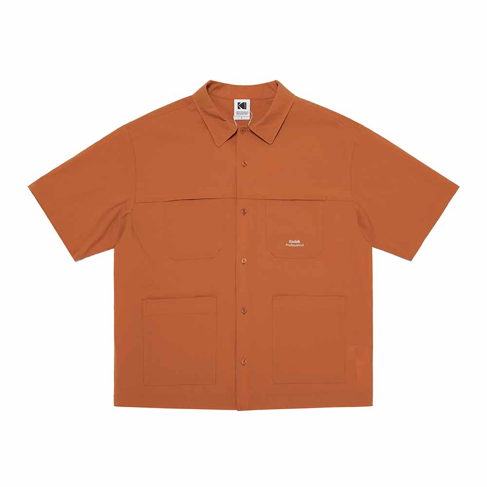 Kodak Mailer Essential Short Sleeve Shacket Orange