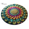 Artistic Door Rug Peacock Indoor Mat Non Slip Front Colorful Decorative Animal Feathers Floor Area for Entryway Living Room Bathroom Sturdy