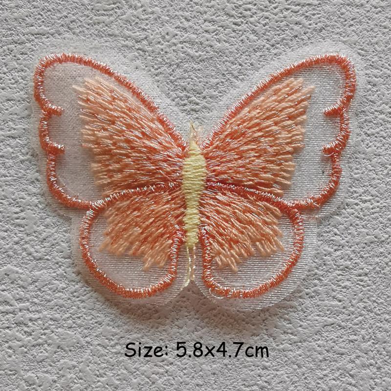 

Полноцветная бабочка, термонаклейка, модная вышивка, термонашивка, аксессуар для одежды, ткань «сделай сам», теплопередача 5.8x4.7 cm