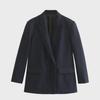 Herbst 2023 Europäischer und amerikanischer Damen-Zweireiher-Blazer mit lockerer Passform und einfarbiger