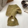 Autumn and Winter Scarf Women's New Solid Color Versatile Piercing Cross Warm Wool Knitted Scarf Small Scarf