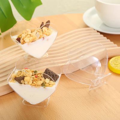 10 Stück - Herzförmiger Moussebecher Puddingbecher Herzförmiger Wackelpuddingbecher Tiramisu-Becher Dessertbecher Dessertbecher aus Kunststoff