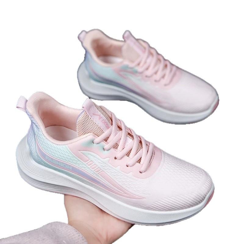 Summer and autumn breathable sports shoes trendy versatile women's shoes casual shoes running shoes mesh lightweight soft sole non-slip shoes