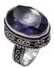 Amethyst Hydro Gemstone Ethnic Antique Design Ring US Size-7.75 R 4440