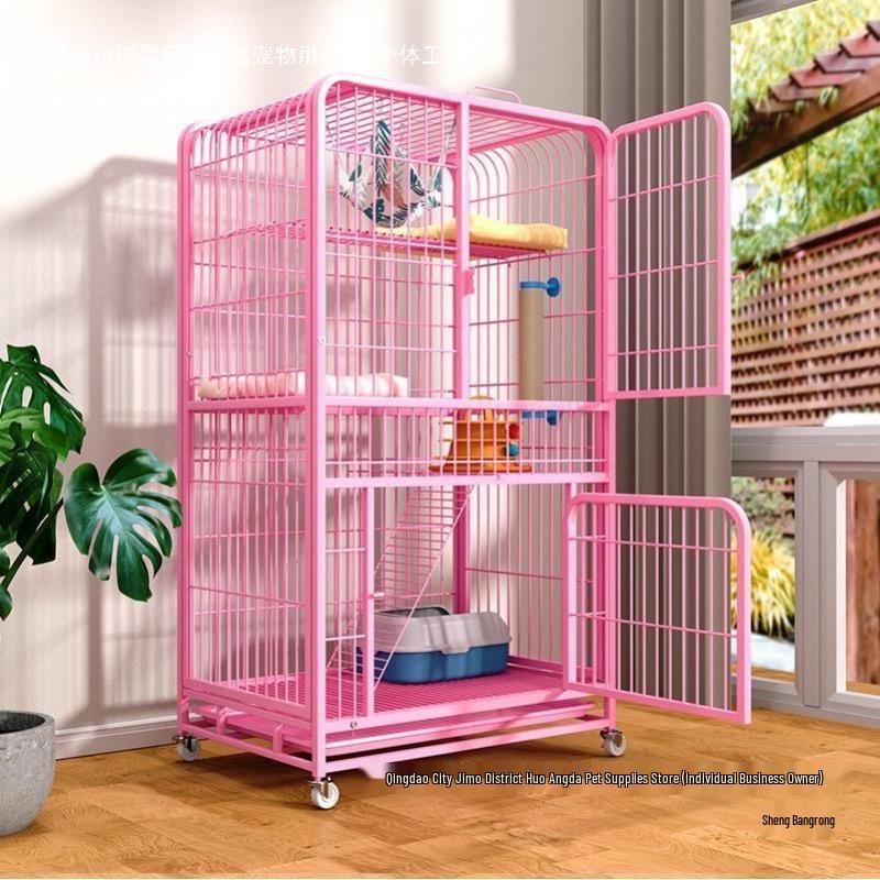 Compact Multi-Layer Indoor Cat Cage and Nest House