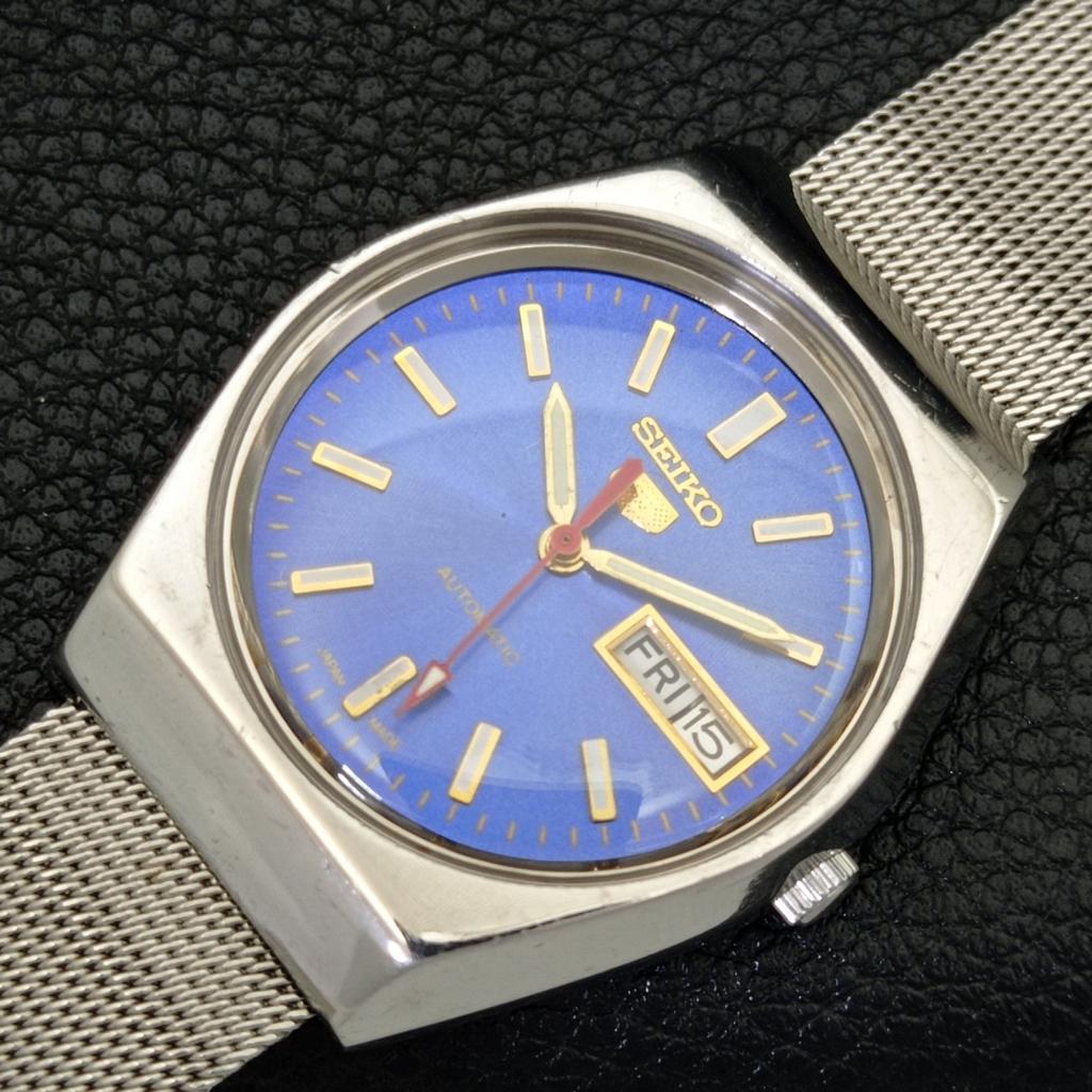 AUTOMATIC VINTAGE SEIKO 5 JAPAN 6309A MENS BLUE COLOR DIAL WATCH a702622-1 R209-a702622