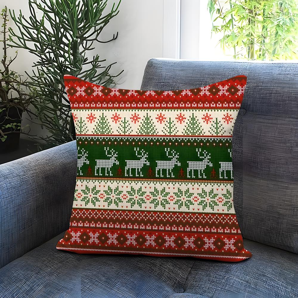 Fashion C-CChristmas Plaid Cushion Cover Comfortable Reversible Pillow Cover Ideal for Car Sofa Bedroom & Beyond