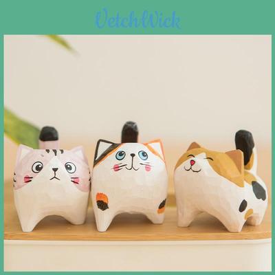 Holz Bastel Katze Figur Haus Büro Dekoration Geschenk Für Katzenliebhaber