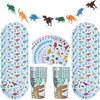 49pcs Dinosaur Birthday Party Supplies Dino Disposable Tableware Plate Will One Birthday Party Decoration Boy Kids Baby Shower