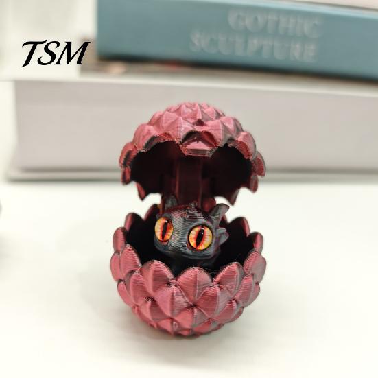 Home Decor Dragon Egg 3D Printed Ornament Vibrant Color Small Size Stress Relief Fidget Toy Adorable Cartoon Statue Sculpture