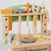 Multifunctional Wooden Tool Table for Youngsters DIY Learning Toy with Wrenches,Screwdrivers,Rulers Gears Interactive Educational Playset