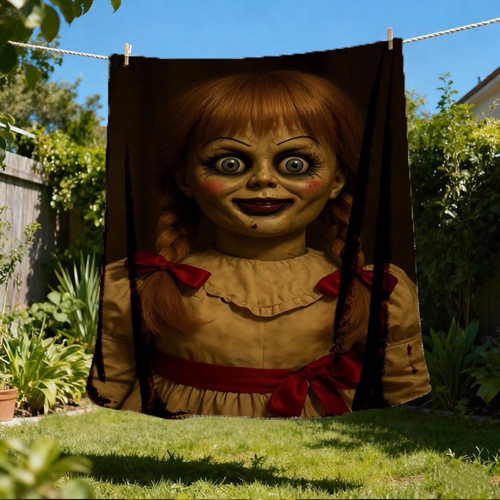 1 st Annabelle-docka, Skräck Utomhus Flanellfilt Gåva För Pojkar Flickor Vuxna, Familj Vänner