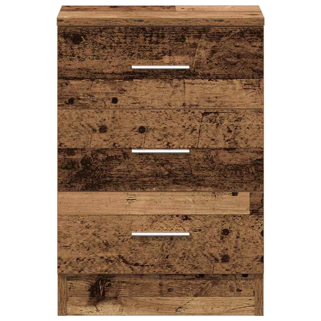 Nightstand with Vintage Wood Look 38 X 35 X 55 Cm Engineered Wood