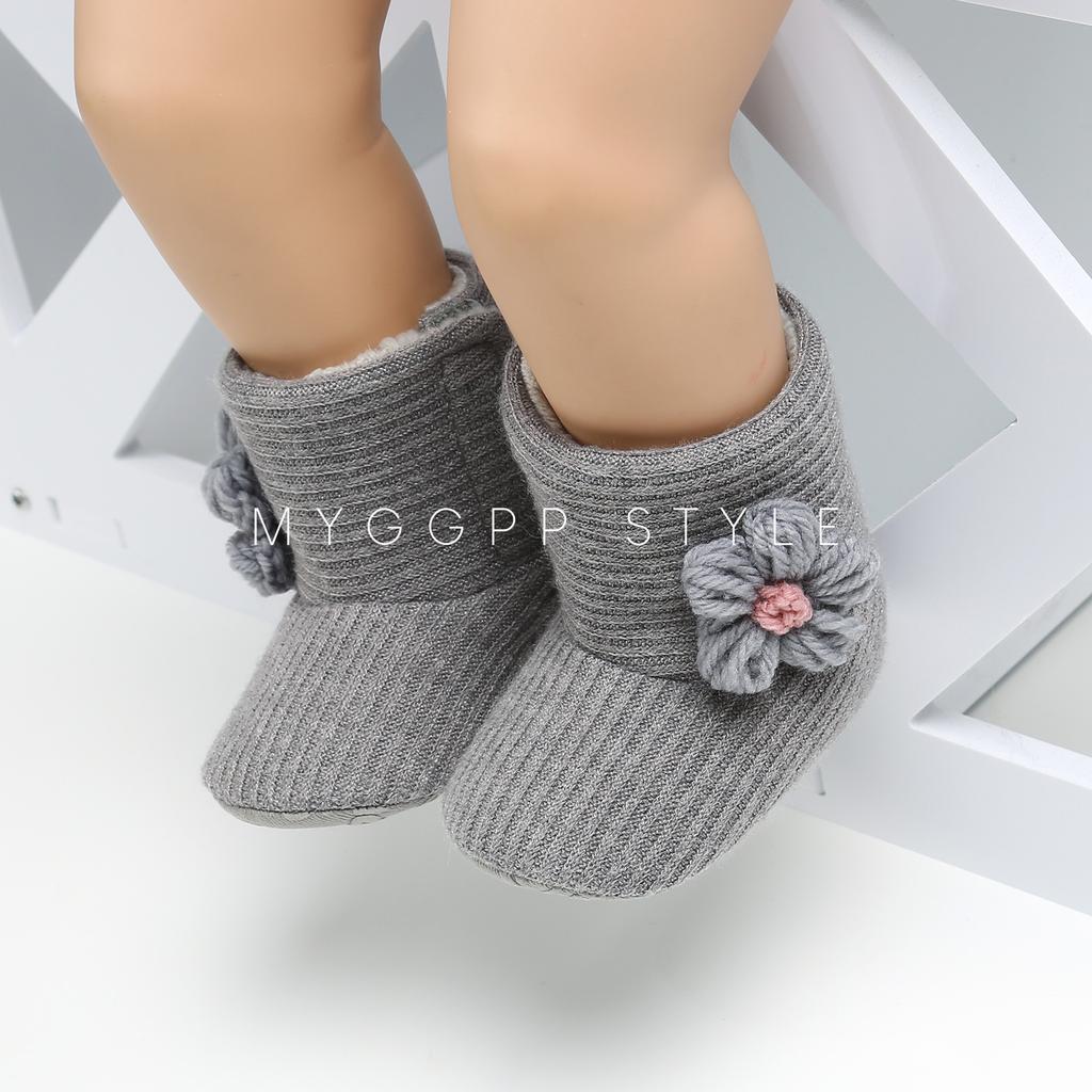 MYGGPP Elegantné malé kvetinové čižmy pre bábätká Čižmy do snehu Čižmy pre bábätká Topánky pre batoľatá Topánky pre batoľatá Bavlnené čižmy