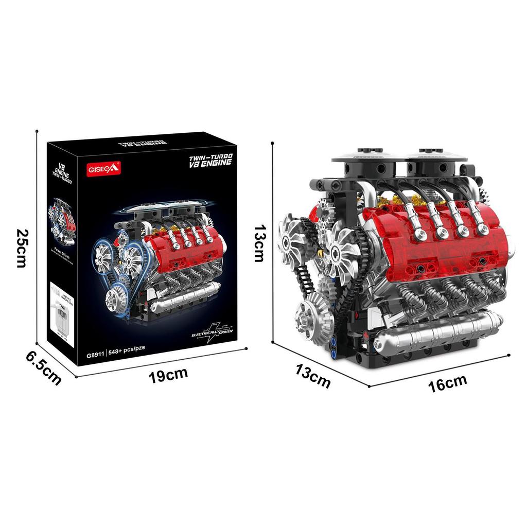 Kuangjie V8 Twin-Turbo Engine Model: High-Difficulty Mechanical Assembly Toy for Boys
