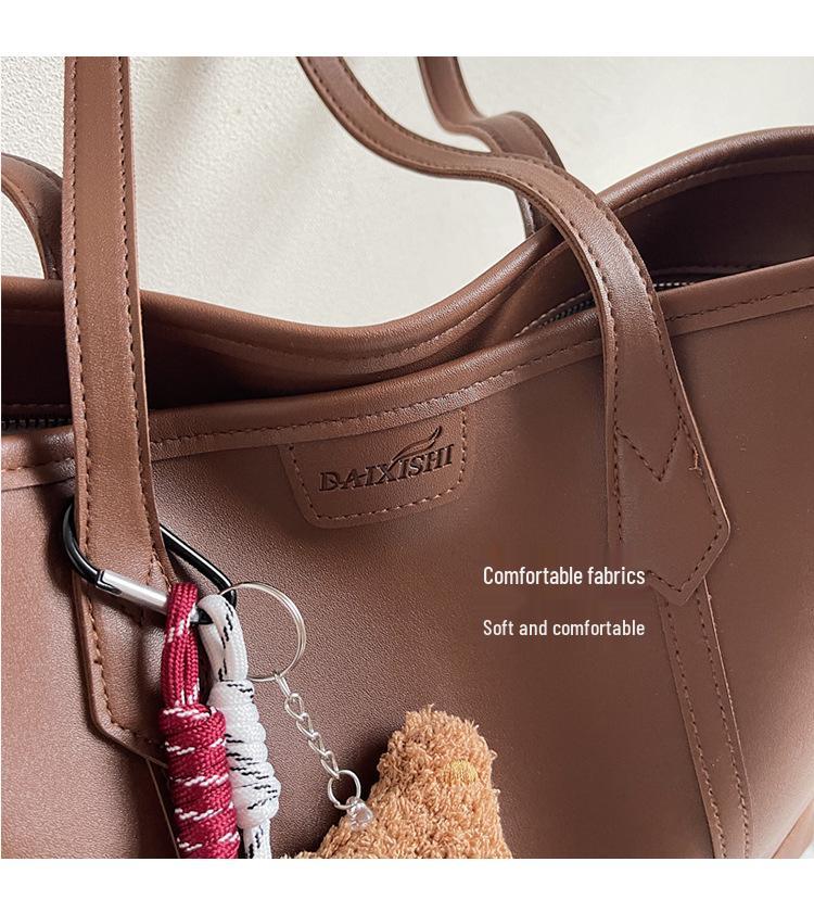 Women's Large Capacity Fashion Tote Bag - 2025 Korean Design, Versatile Casual Shoulder Bag for Daily Commuting