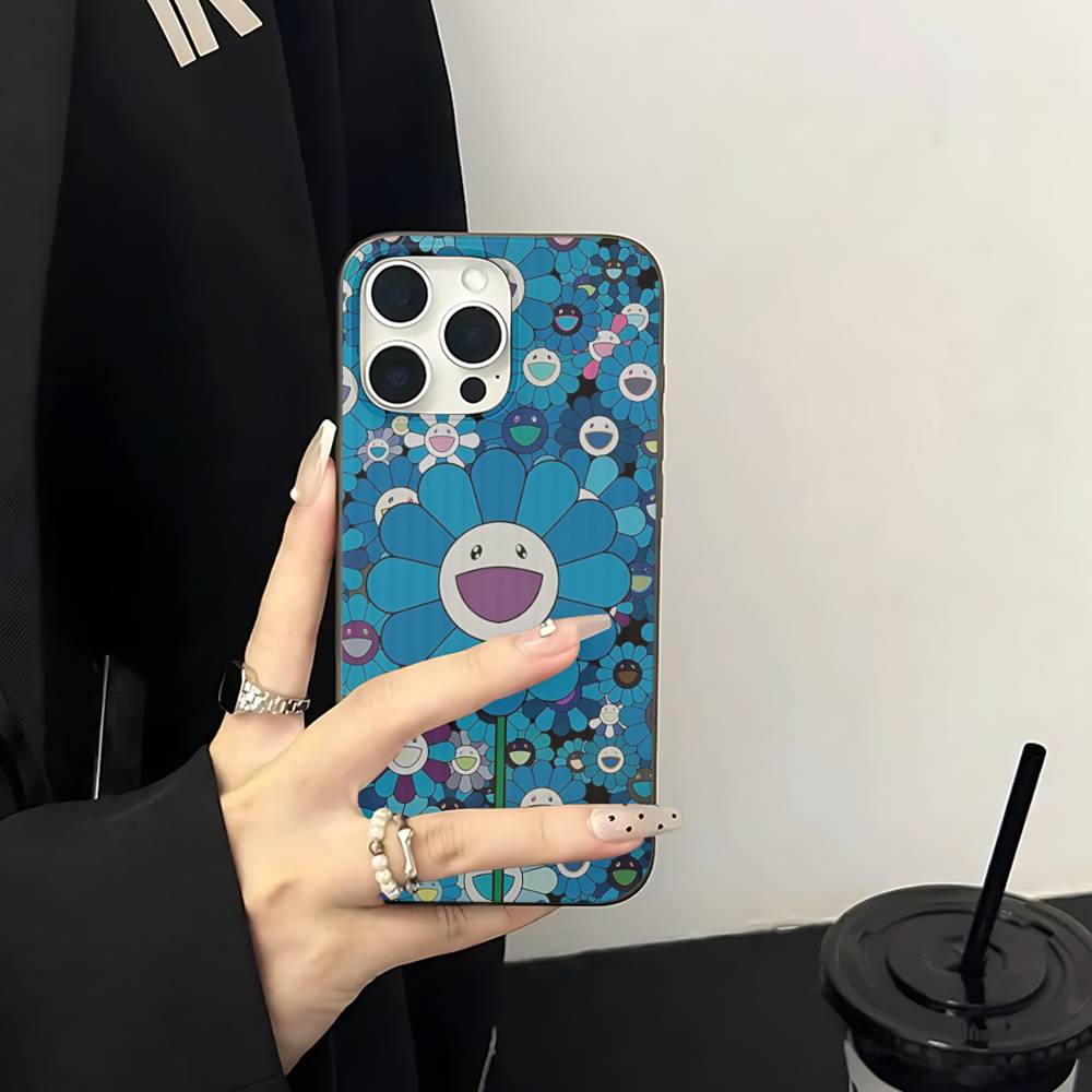 Art Japanese M-Murakami Artisti T-Takash For IPhone 17 16 15 13 14 Pro Max Plus Pro Corrugated Translucent Back Phone Cover